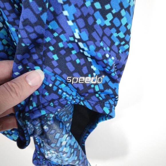 Speedo Strappy Open Back One Piece Swimsuit Blue size 12 - Picture 6 of 9